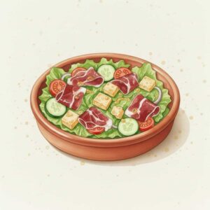 Ham & Cheese Salad upgrade to Bellota 48 months 西班牙火腿芝士沙律 升級至48個月全橡果飼火腿