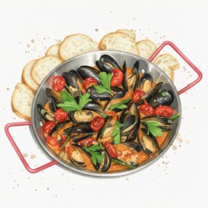 Blue Mussels 1KG with Signature Fish Stew (10-15 mins) 招牌魚汁煮藍青口
