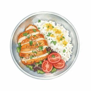 Garcia's Annatto Chicken with Cambodia Jasmine Rice 加西亞的胭脂紅烤雞 配柬埔寨茉莉米